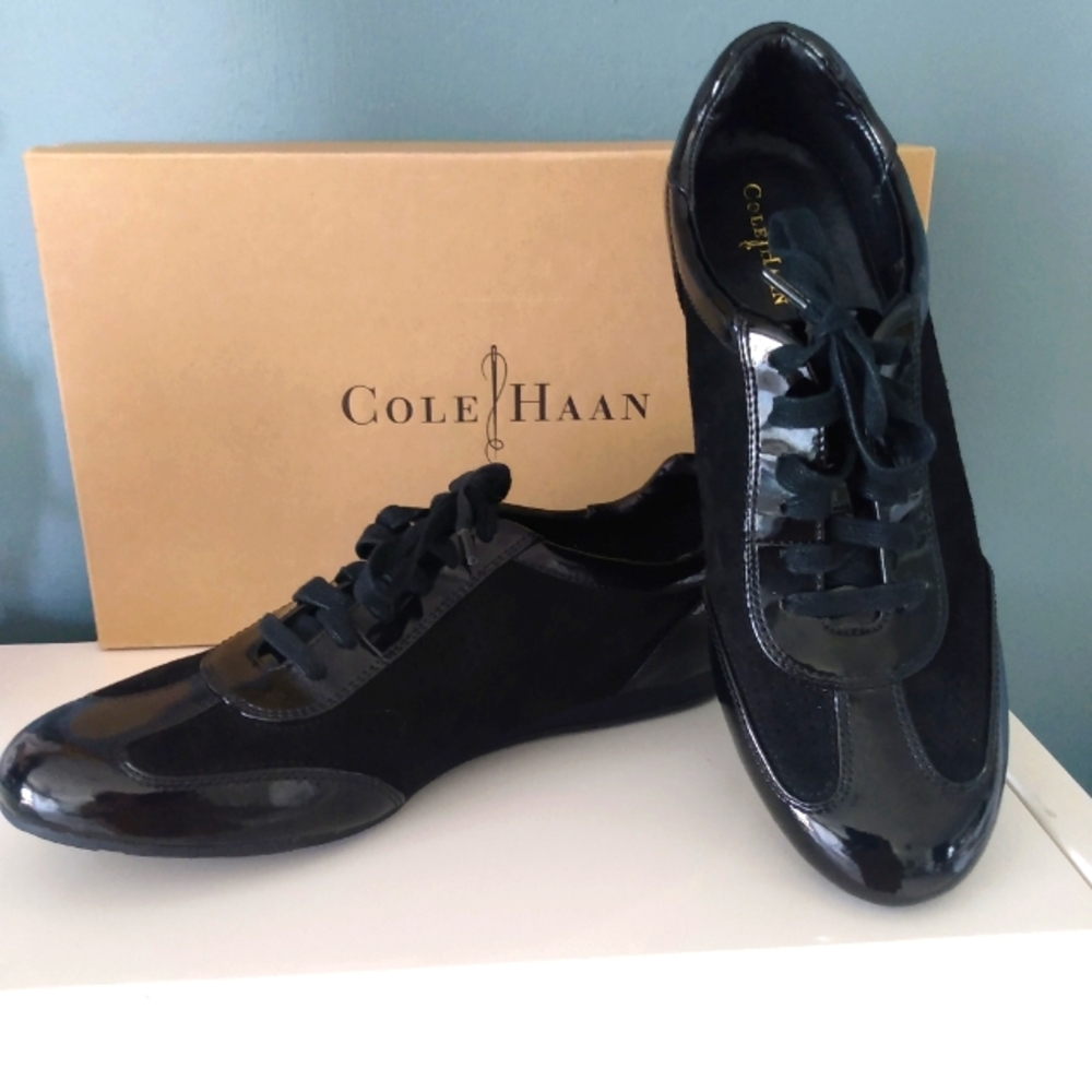 Cole Haan Suede and Patent Leather Sneakers